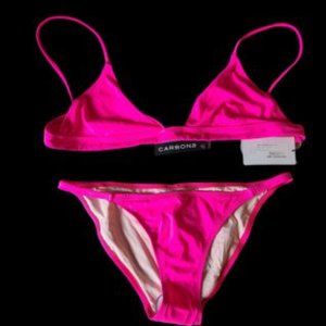 BRAND NEW WITH TAGS!: Carbon38 Pink Morgan Bikini Top and Bottom, Large